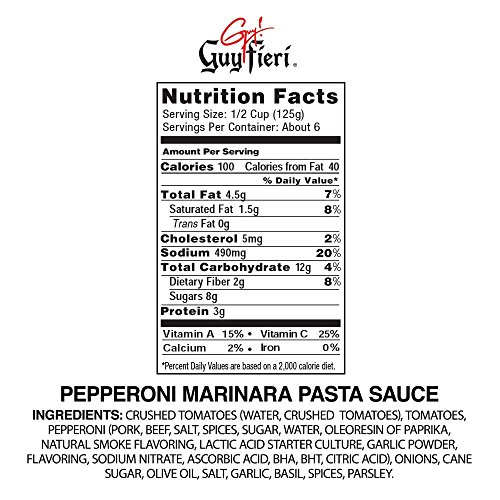 Guy Fieri Old Skool Traditional Suace 25 oz Spicy Tomato Sauce 25 oz Pepperoni Marinara Sauce 25 oz (3 Pack) - Thumbnail 2