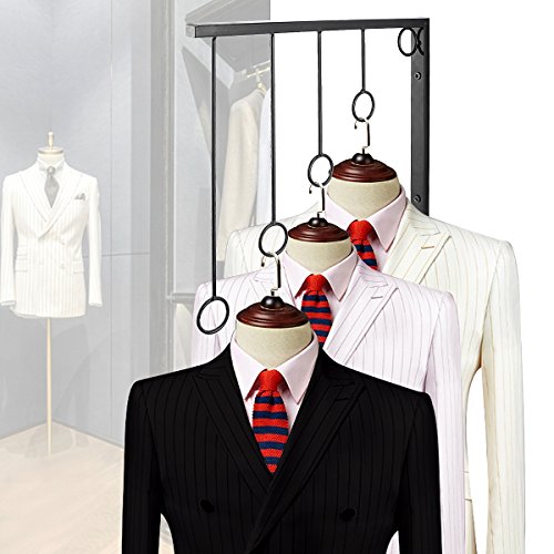 Kernorv Wall Clothing Rack, Wall Garment Racks 5 Rings Hanging Clothing