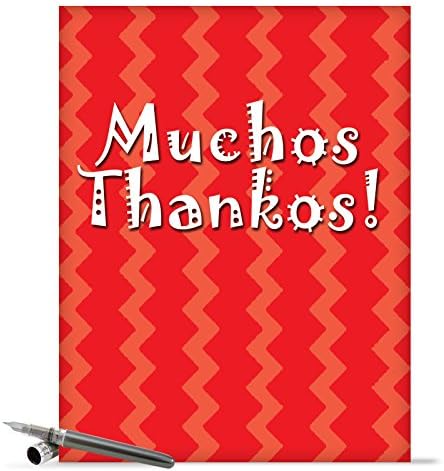 NobleWorksJumbo Hilarious Thank You Greeting Card 8.5 x 11 Inch with Envelope (1 Pack) Oversize JumboJumbo Muchos Thankos Thank You Card J9101