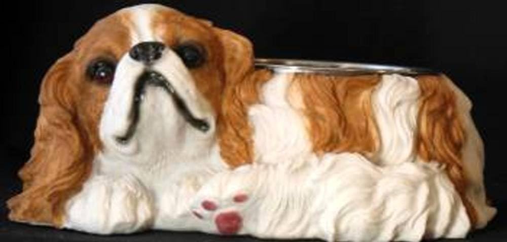 Bobbo Cocker Spaniel Dog/Puppy Figurine with Removable Stainless Steel Pet Dish Inside/Ourside
