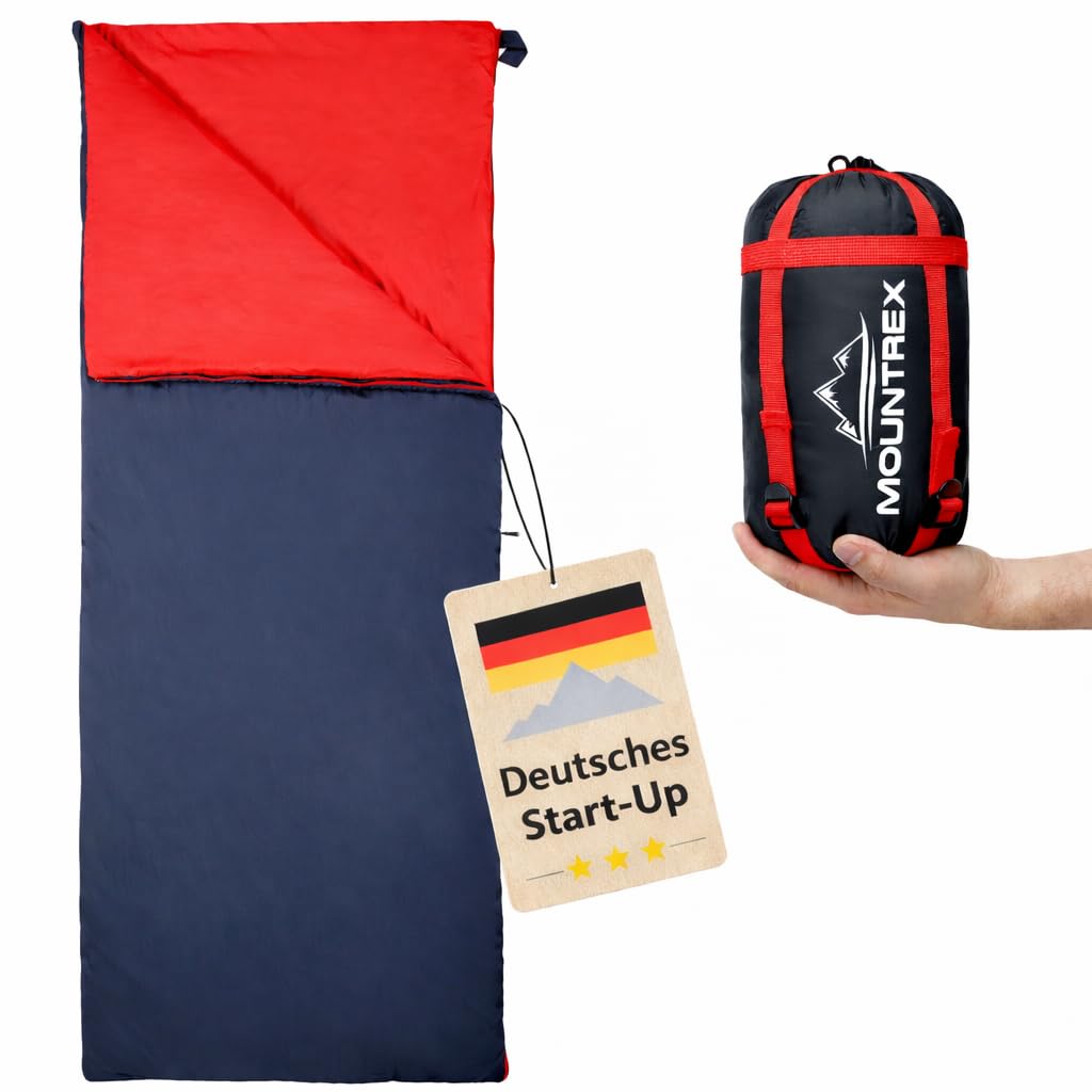 MOUNTREX® Sleeping Bag – Small Pack Size & Ultralight (730 g) Summer Blanket Sleeping Bag – Camping, Travel, Festival – Couplable