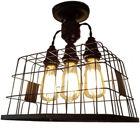 LAMP GOODS BASKET CEILING LIGHT FIXTURE WITH EDISON BULBS