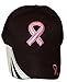 Y&W Headwear Set of 2 Breast Cancer Awareness Pink Ribbon Baseball Caps Hats/Pink on Black