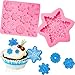 Boao 2 Pieces Snowflake Silicone Mold Christmas Snowflake Chocolate Candy Fondant Mold Silicone Baking Dessert Mold for Cake Cupcake Decoration DIY Polymer Clay Crafting Project