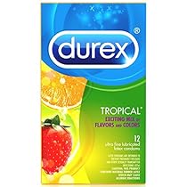 Durex Tropical Flavors Condom, 12 Count