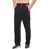 E-SURPA Men's Athletic Pant with Pockets Open Bottom Sweatpants for Men Workout, Exercise, Running