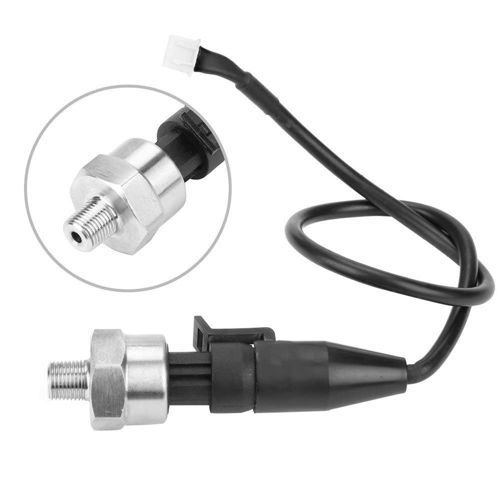 Pressure Transducer Psi 1 / 8NPT, Threaded Stainless Steel Pressure Transducer Sensor for Fuel Oil Air Water (100 PSI)
