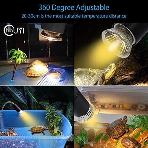 Reptile Heating Lamp Reptile UVB UVA BulbTurtle Basking Light with 25W 50W Bulbs Heat Lamp
