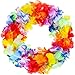 Jovitec Multicolor Tropical Flower Lei Garland Flower Leaves Banner for Hawaiian Luau Decorations (Style B, 10 Pack)