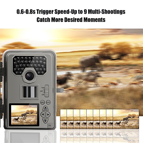 LESHP Trail and Game Camera Motion Activated 12 MP 1080P No Glow Trail Camera with Infrared Night Vision Built-in 2.0" LCD Screen Outdoor Waterproof IP66 Scouting Camera Deer Camera Digital Surveilla