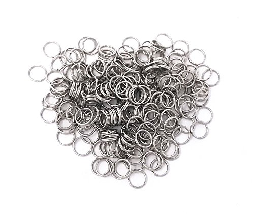 Honbay 200pcs 12mm Nickel Plated Metal Split Rings Crystal Curtain Connect Rings, Key Rings, Earring Necklace Jewelry Making Accessories