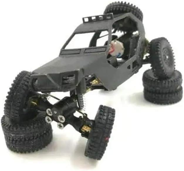 Kuingbhn Electric Hobby Toy Truck 1/87 4WD Chassis DIY Desert Truck Crawler Kit RC Car for Boys Teens Adults (Color : Black, Size : One size)