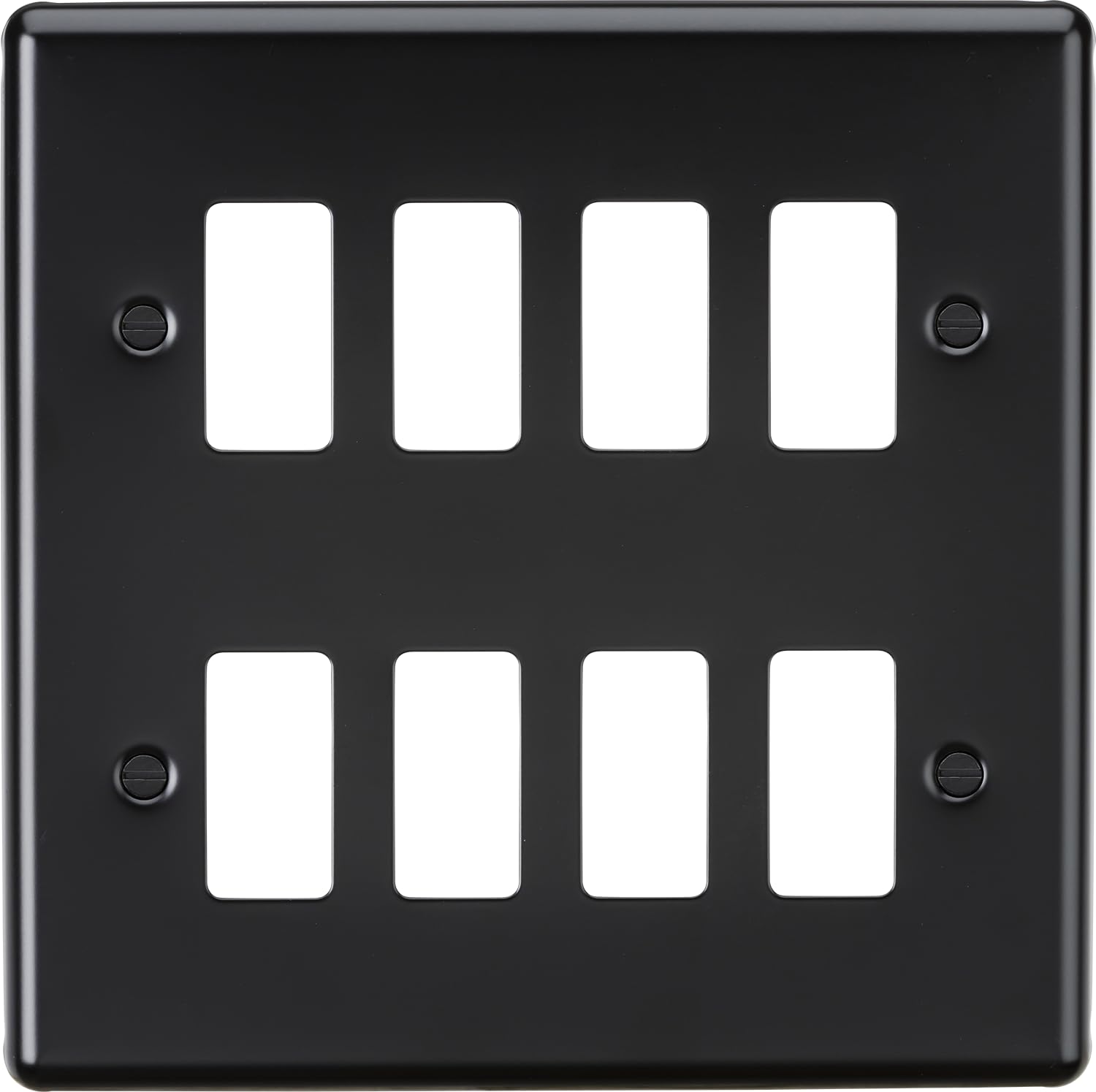 Knightsbridge 8G Grid Faceplate - Matt Black — image 1