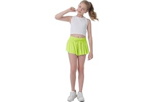 NEXSONIC Flowy Shorts for Girls Butterfly Shorts for Kids Teens Preppy Tennis Running Athletic Shorts with Liner
