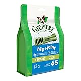 GREENIES Hip and Joint Care Dental TEENIE Dog Treats - Mega TREAT-PAK Package 18 oz. 65 Treats