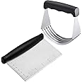 Multi-Purpose Dough Blender Mixer and Stainless Steel Pastry Scraper, Heavy Duty Pastry Cutter for Baking, Professional Butte