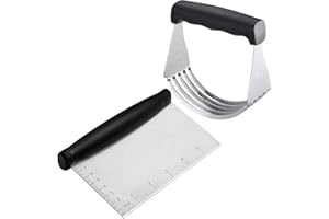 Multi-Purpose Dough Blender Mixer and Stainless Steel Pastry Scraper, Heavy Duty Pastry Cutter for Baking, Professional Butte