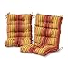Greendale Home Fashions Outdoor High Back Chair Cushion (set of 2), Kinnabari Stripe