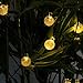 {Longer and Brighter 29ft 50LED} Hallomall™ Outdoor Solar String Lights Fairy Lights, Crystal Ball Solar Powered Outdoor Decorations Ambiance Lighting For for Garden Fence Path Landscape Christmas (warm white)