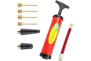 yowtiny Portable Air Pump,Ball Pump Inflator Kit with Needle,Nozzle, Extension Hose for Soccer Basketball Football Volleyball