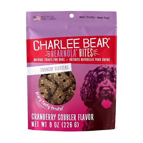 Charlee Bear Bearnola Bites Crunchy Dog Treats, Cranberry Cobbler, 8 Ounce Rese…