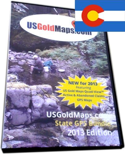 Colorado **GPS** Active & Abandoned Gold Claims + Federal USGM Quad-View Gold Sites Maps Bundle - 2013 Edition - (for Garmin BaseCamp & Garmin nuvi compatible GPS Devices)