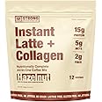 STRONG COFFEE COMPANY, Instant Hazelnut Latte - 12 Single Serving Packs, 15g Protein, Instant Protein Coffee with Collagen, Adaptogens & Nootropics, No Crash, No Jitters