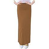 BABY O Women's Basic Modest 37" Below The Knee Ankle Length Maxi Straight Skirt