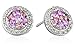 Sterling Silver, Pink Tourmaline, Pink Sapphire, and Diamond Stud Earrings