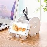 ShungHO Mobile Phone Holder Cute Cartoon Creative Bright Color Detachable Wood-Plastic Board Elephant Animal Design Desktop Pen Pencil Mobile Phone Bracket Stand Storage Pot Holder