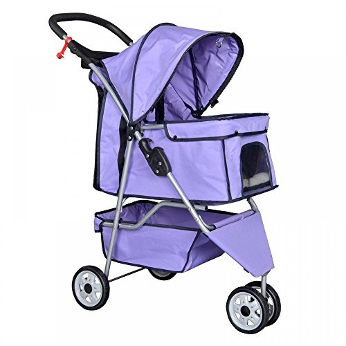 BestPet 3 Wheels Pet Stroller Dog Cat Cage Jogger Stroller for Medium