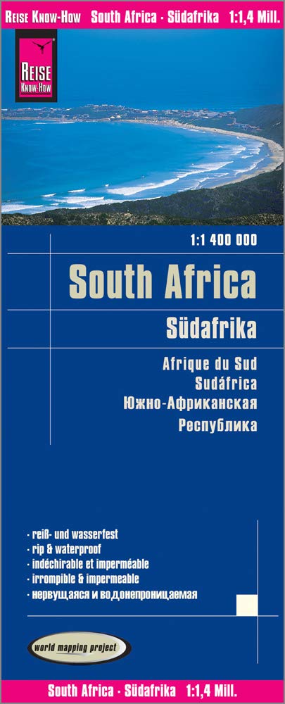 mapa de carreteras de sudafrica Sudáfrica, mapa impermeable de carreteras. Escala 1:1.400.000 
