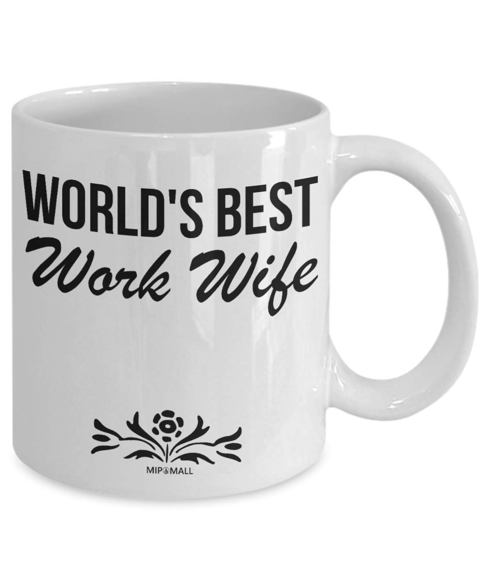 MIPOMALL World's Best Work Wife Mug Cup Gifts - Leaving Gifts for Colleagues Boss Friends Men Women Mothers Day Birthday Christmas Presents - MG0010