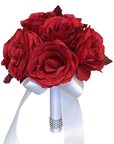 Build your wedding package-Artificial Flower Bouquet corsage boutonniere rose calla lily Navy gold wedding theme (7.5"Rose bouquet)