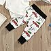 3Pcs Newborn Baby Christmas Pajamas Xmas Car Romper Pants+Xmas Hat Coming Home Outfits Set White