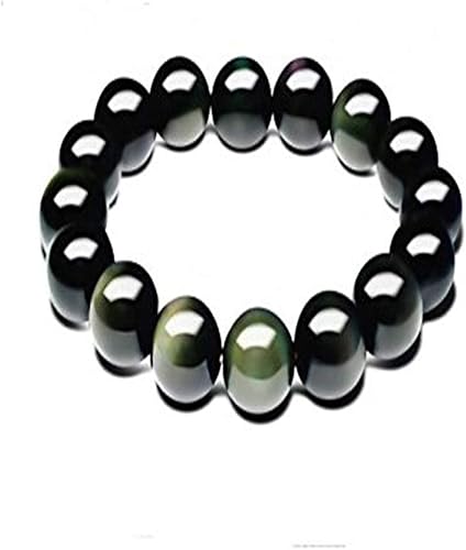 Amazon 天然双虹目黒曜石手鎖女純黒男手串仏珠カップル手飾りアクセサリー誕生日プレゼント 12 Mm ルースストーン 通販
