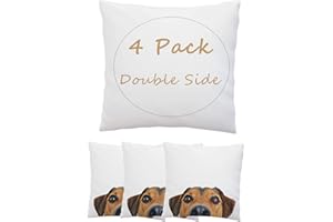 IEDASING'S CHOICE 4 Pack Sublimation Blanks Throw Pillowcase Heat Transfer Cushion Covers with Invisible Zippers for DIY Printing Sofa Coach Decor White 15.7”x15.7” Polyester No Pillow Insert