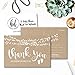 25 Girl or Boy Rustic Baby Shower Thank You Note Card Bulk Set, Blank Cute Kraft Gender Reveal Neutral Sprinkle Postcards, No Envelope Needed For Party Gift Personalize Printable Cardstock Paper