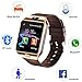 Padgene Bluetooth Smartwatch,Touchscreen Wrist Smart Phone Watch Sports Fitness Tracker with SIM SD Card Slot Camera Pedometer (Black (Black Band))