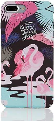 iPhone 7 Plus Glow in the dark Case Snap On Slim Fit Shell Luminous Back Cover for iPhone 7 5.5-inch (Pink Flamingo)