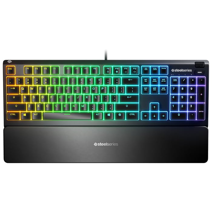 SteelSeries Apex 3 - Gaming Keyboard - 10-Zone RGB Lighting - Premium Magnetic Wrist Rest - Turkish QWERTY Layout — image 1