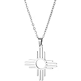 925 Sterling Silver Mexico Necklace, 14K Yellow Gold Mexico Zia Sun Symbol Pendant Neckalce for Women Men, Healing Warmth Amulet Jewelry, Mexico Necklaces Bracelet Map Flag Mexican Chain