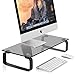 FITUEYES Tempered Glass Computer Monitor Riser TV Shelf Risers stand 4.7'' High 23.6'' Save Space Desktop Stand for Xbox One/component/flat Screen TV-Black DT106005GB