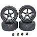 4 Pieces 2.2 inches Tires & Wheel Rims 12mm Hex Foam Inserted For RC Off Road Rally Monster Tyre