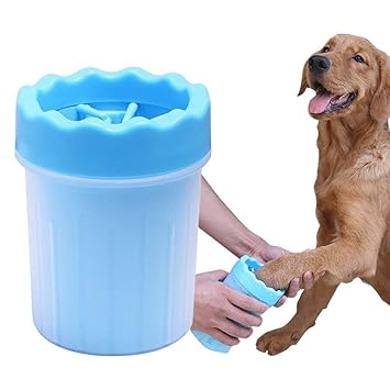 Foodie Puppies Foot Washing Cup, Pet Paw Cleaner Portable Dog Paw Washer with Soft Silicone Bristles for Quickly Cleaning Pets Muddy Feet - Color May Vary (Large)