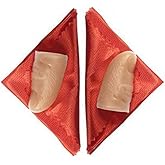 Zittop 2 Pack Disappearing Silk Fake Thumb Tip Magic Trick Gimmick (2 Thumb Tips, 2 Handkerchiefs, Red, Small 2" or 50mm)