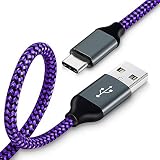 USB C Cable,Aupek 10FT USB Type C Cable Nylon Braided Fast Charger Cord for Nintendo Switch, Google Pixel,Samsung Galaxy Note 8 S9 S8 S8 Plus S9(Purple)