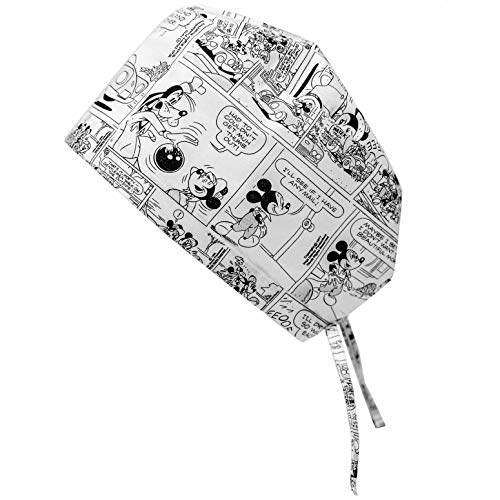Doctor Nurse Scrub Cap Surgical Hat Unisex Animal Print Medical Uniform (OS, Mouse)