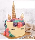 The Silver Gold Unicorn Birthday Cake Topper Decor