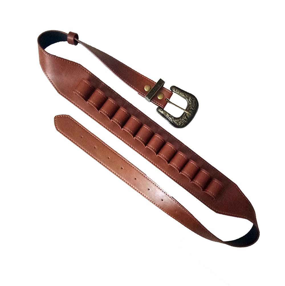 Photo 1 of Hunting  Pouch Shotgun Shell Cartridge Bandolier Belt 12 GA Shotgun Shell Cartridge Holder Belt (Light Brown)